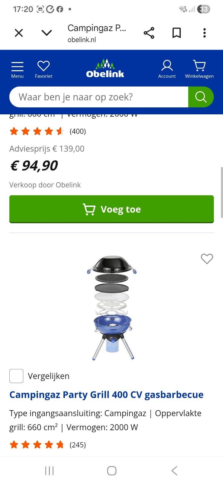 Te koop party grill twee keer gebruikt, Caravans en Kamperen, Ophalen, Zo goed als nieuw
