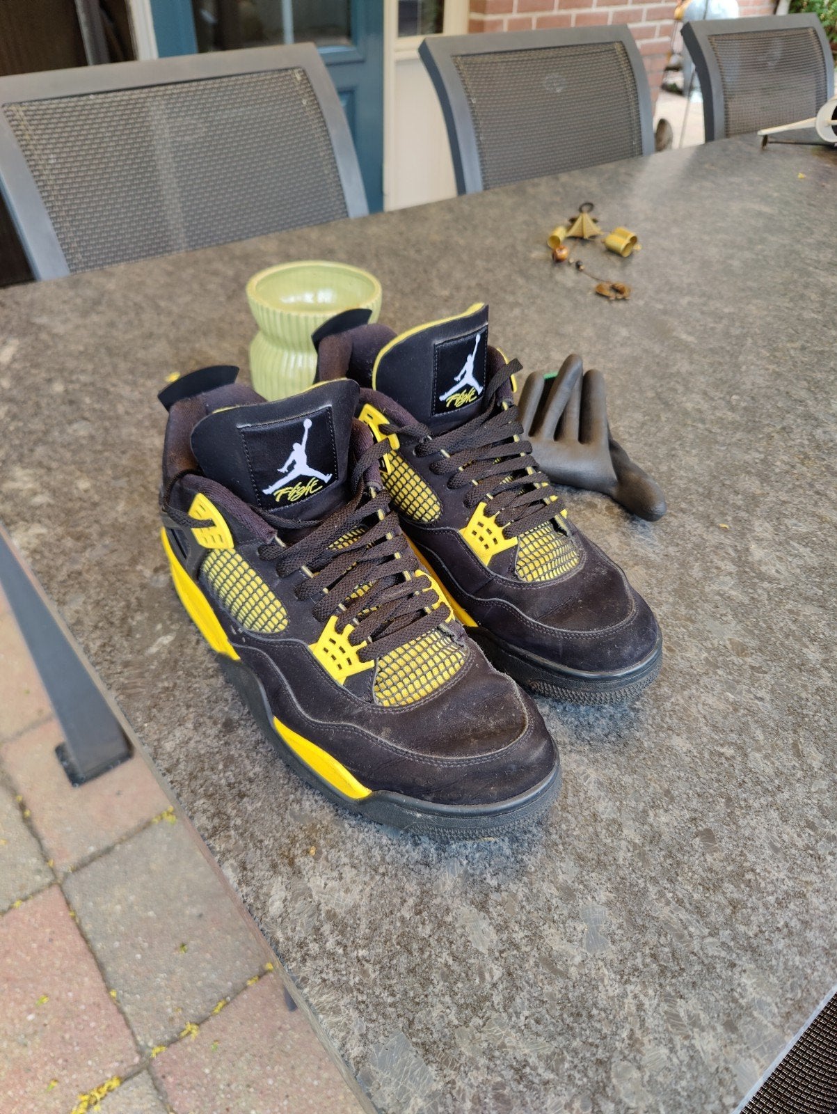 Jordan 4 Black Thunder - Gedragen, Kleding | Heren, Schoenen, Zwart, Ophalen of Verzenden, Sneakers of Gympen, Gedragen