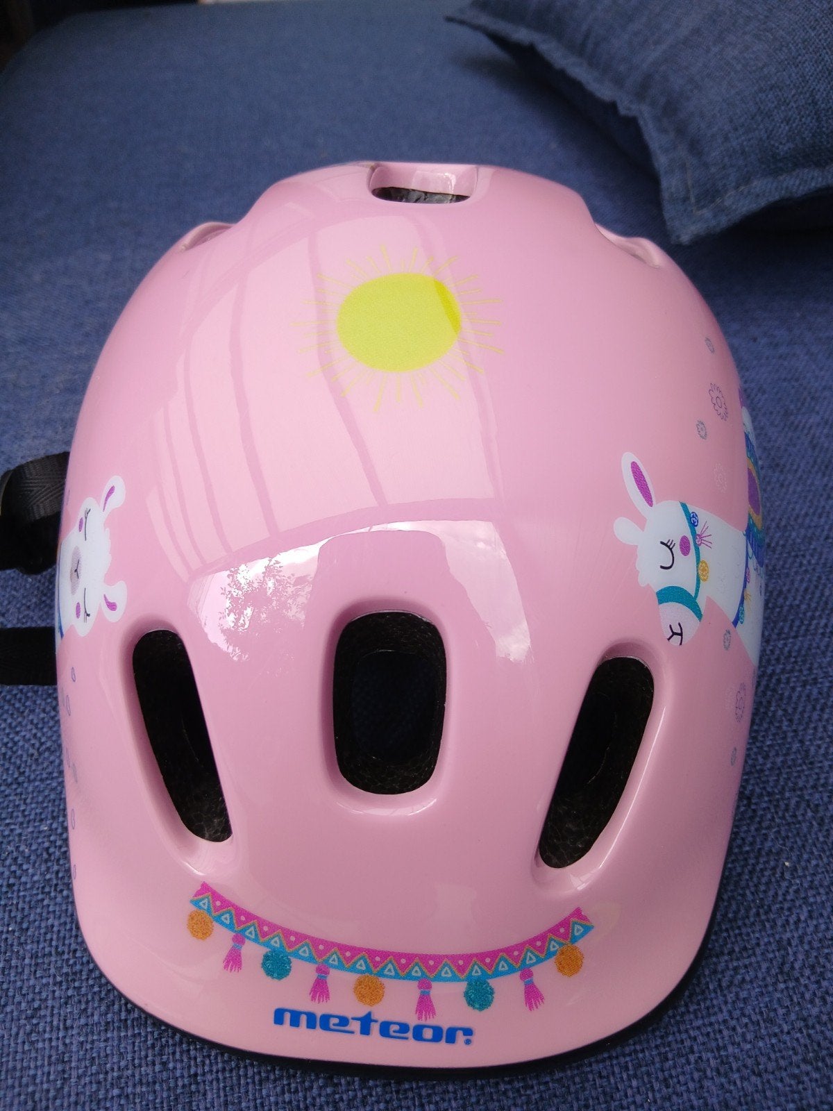 Roze kinderfietshelm met lama-opdruk - Meteor KS06, Gebruikt, Meisje, Meteor, Ophalen