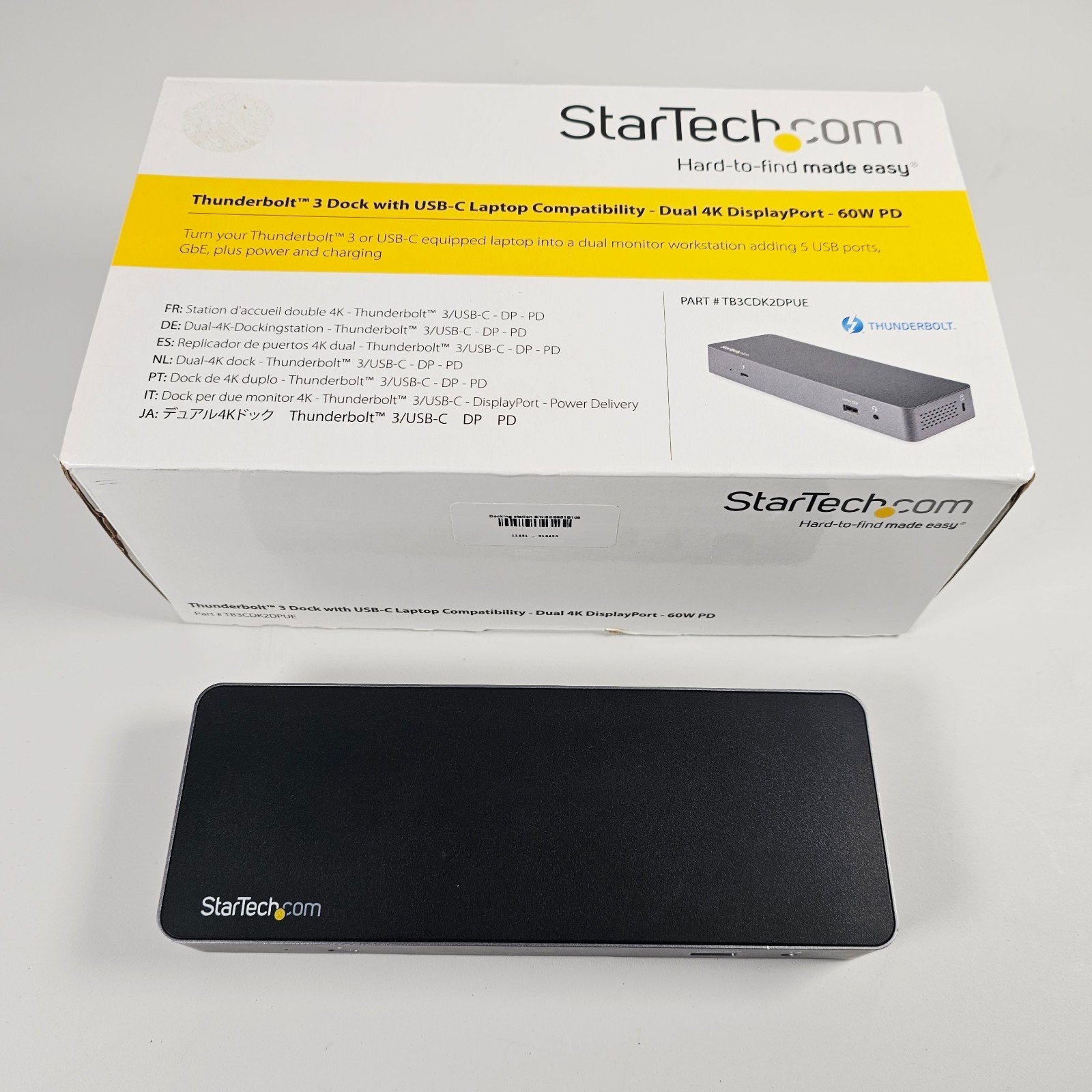 StarTech Thunderbolt 3 Dock – Dual 4K – 60W PD – A-Grade, Ophalen of Verzenden, Zo goed als nieuw, Nvt, StarTech