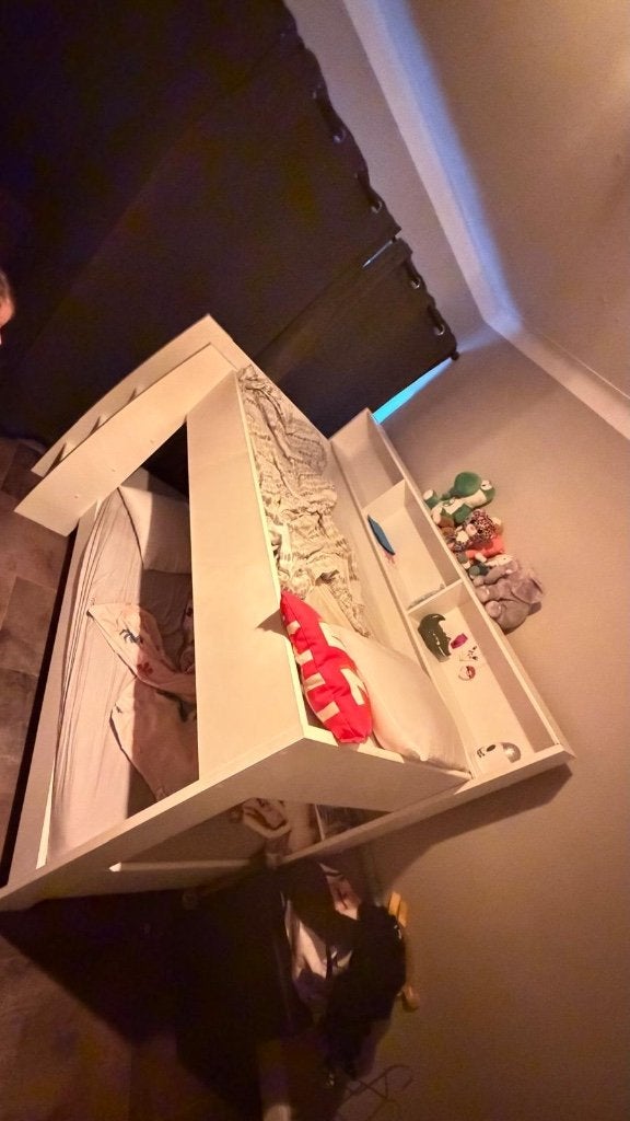 Halfhoogslaper, Huis en Inrichting, Slaapkamer | Stapelbedden en Hoogslapers, Ophalen, 70 cm of minder, Tweepersoons, Zo goed als nieuw