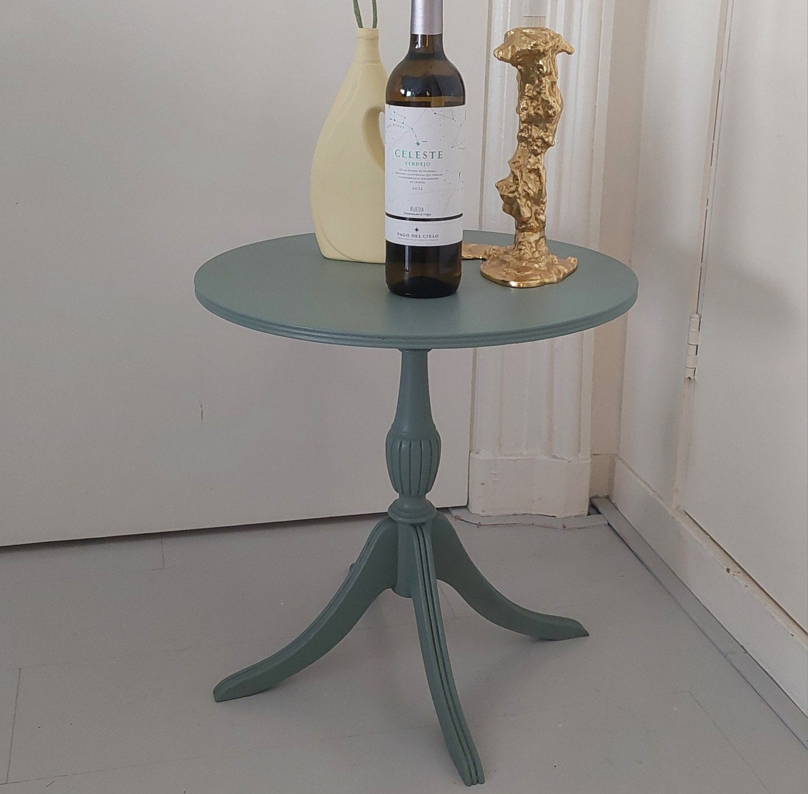 Tafeltje Bijzettafel Sidetable Plantentafel Hout Groen, Ophalen