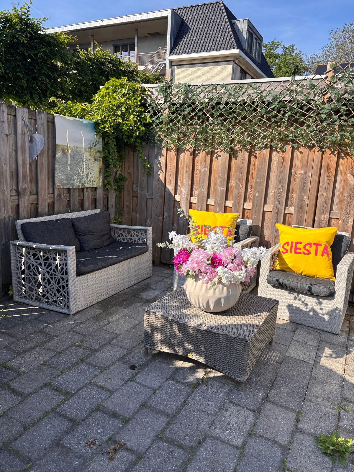 Complete Tuinset met Bank, Stoelen, Tuin en Terras, Tuinstoelen, Ophalen, Gebruikt, Wicker