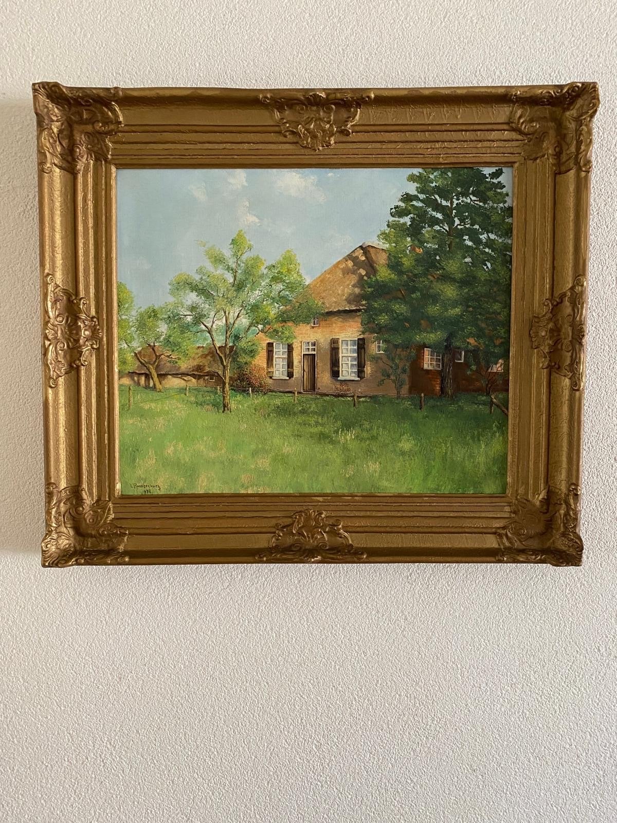 Schilderij L. Roestenburg 1978 - Landelijk Tafereel, Ophalen
