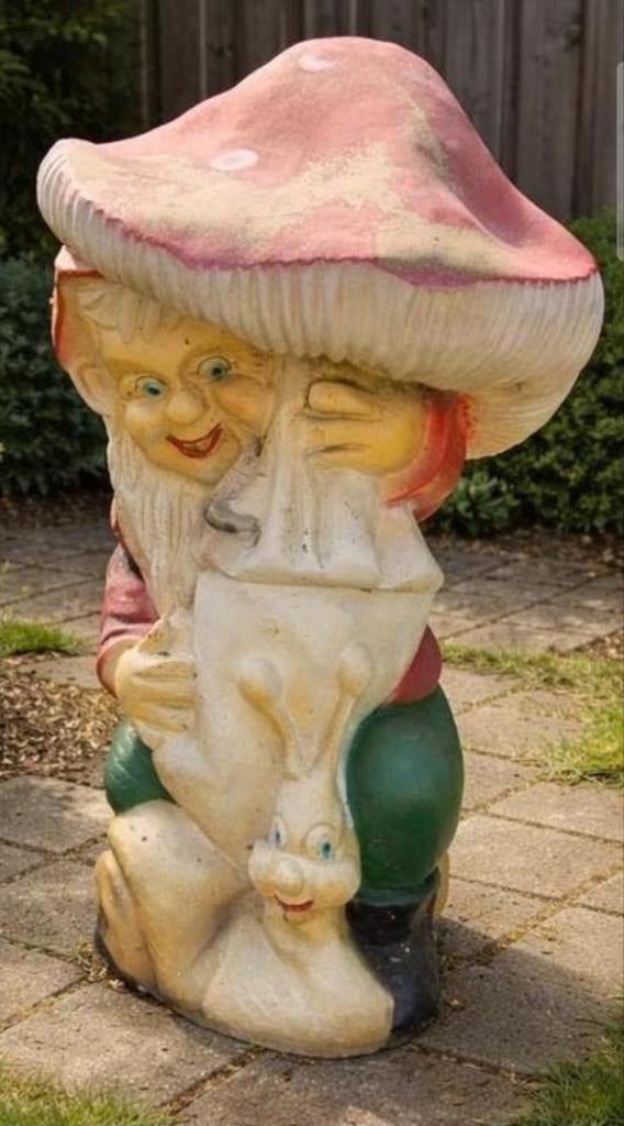 Grote Franse brocante tuinkabouter, Ophalen, Gebruikt, Kunststof, Overige typen