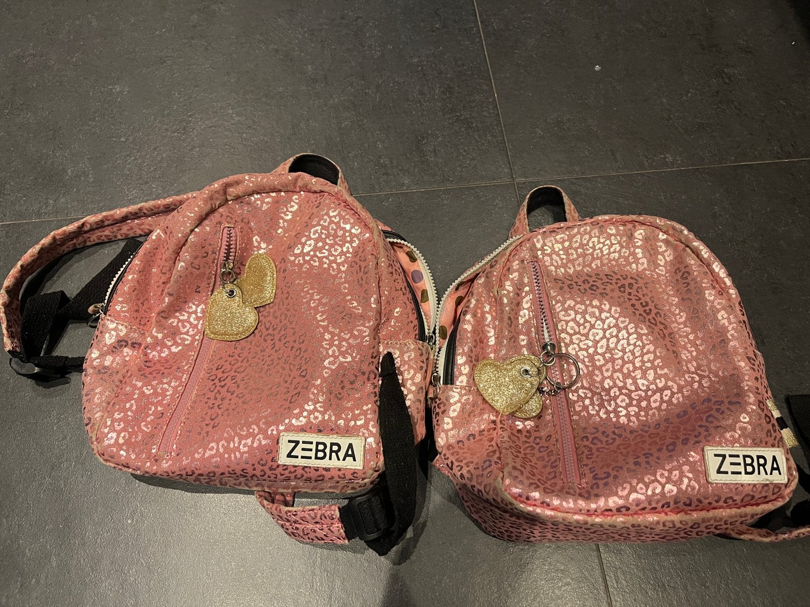 Zebra rugtas roze (2 stuks), Overige merken, Gebruikt, Minder dan 30 cm, Ophalen of Verzenden