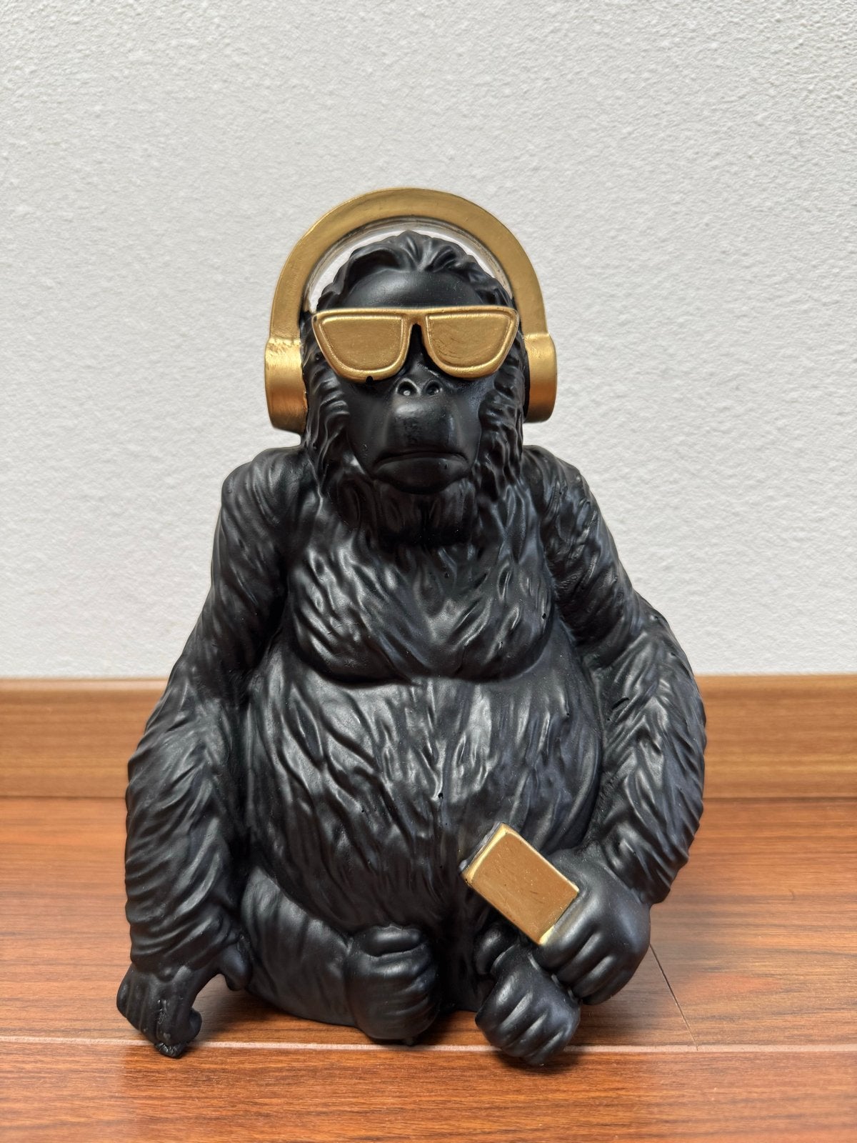 Coole Gorilla met Koptelefoon en Zonnebril Decoratiebeeld, Zwart, Kunststof, Ophalen of Verzenden, Zo goed als nieuw