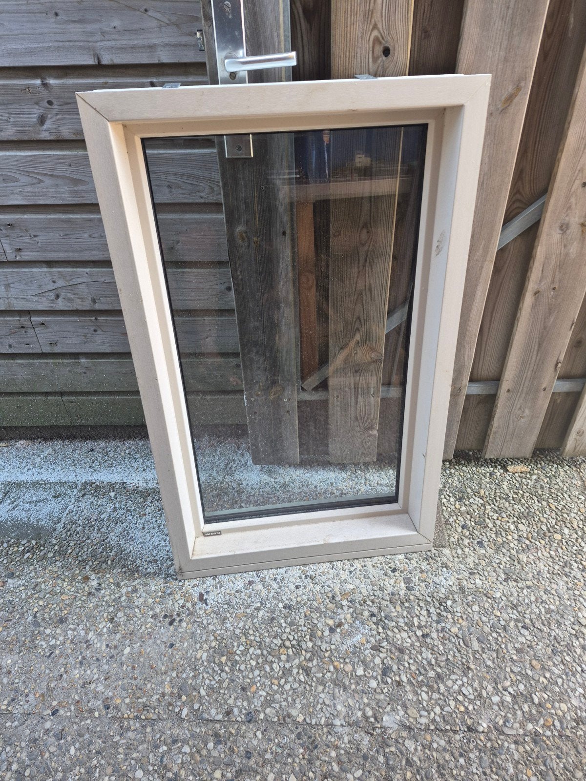 Weru kunststof kozijn met HR++ glas uit 2019, Doe-het-zelf en Verbouw, Glas en Ramen, Ophalen, Gevelraam of Ruit, Gebruikt, Minder dan 80 cm