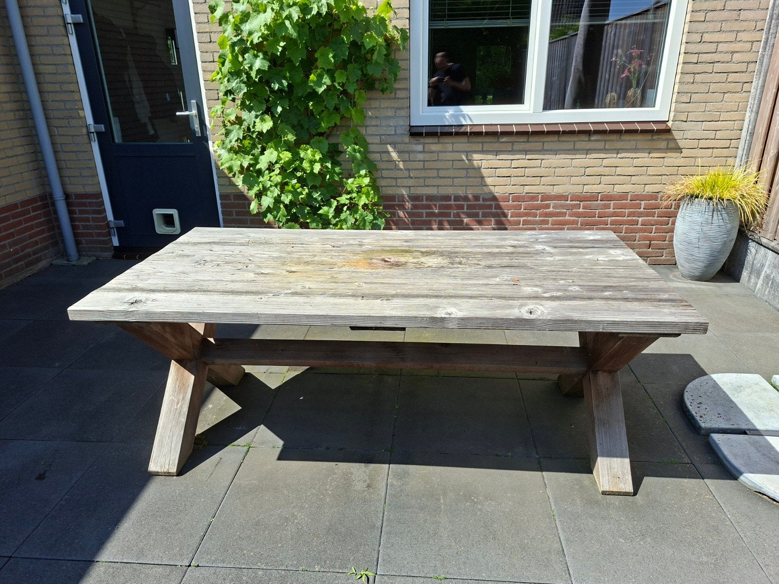 Houten tuintafel, Tuin en Terras, Tuintafels, Ophalen, Gebruikt, Rechthoekig, Hout