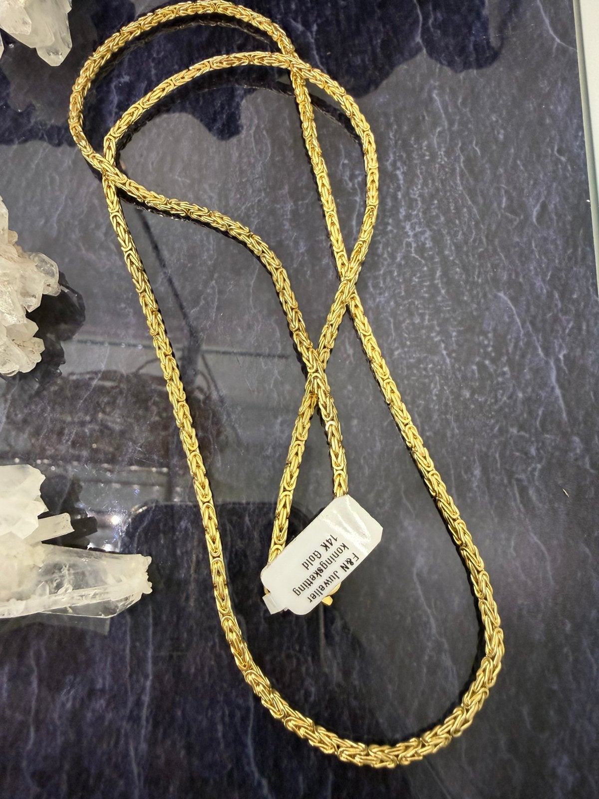 14k gouden koningsketting, Sieraden, Tassen en Uiterlijk, Kettingen, Ophalen of Verzenden, Nieuw, Goud, Goud