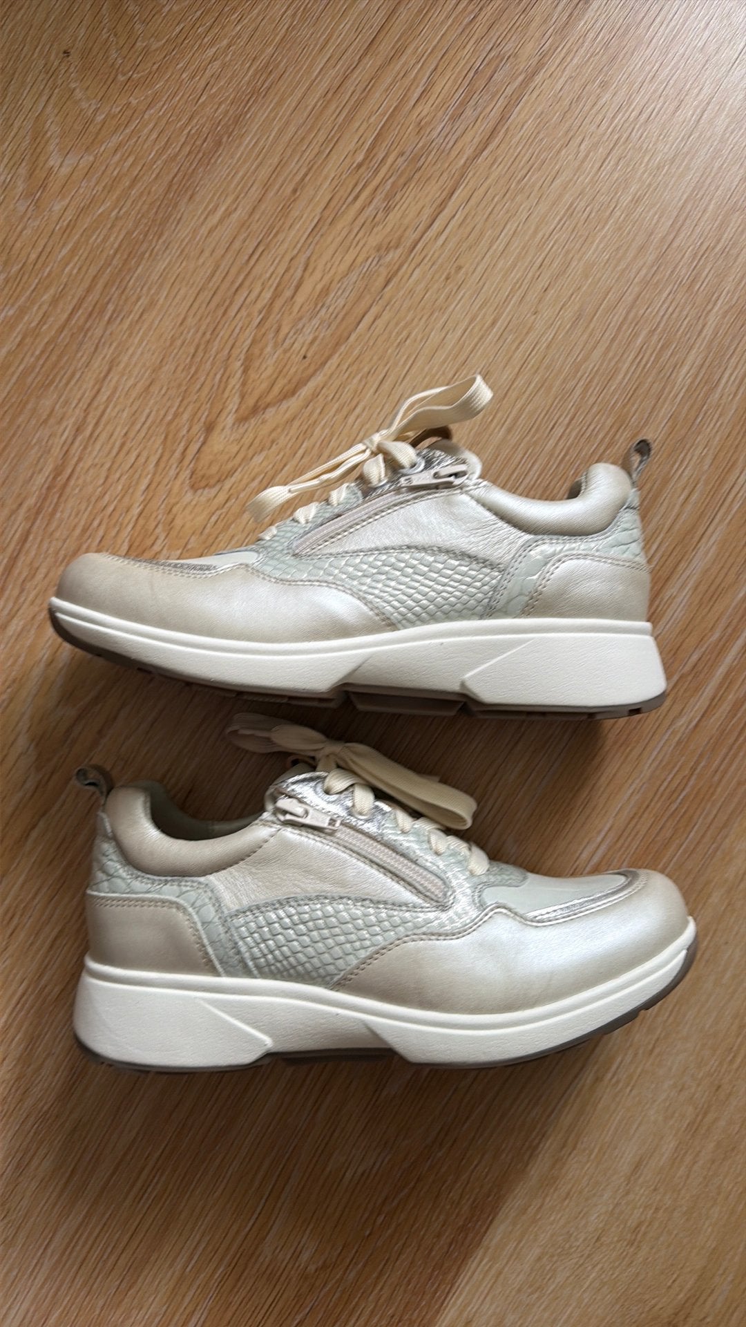 Roomwitte sneakers Xsensible Stretchwalker 38 HX, rits, nw, Verzenden, Beige, Nieuw, Sneakers of Gympen