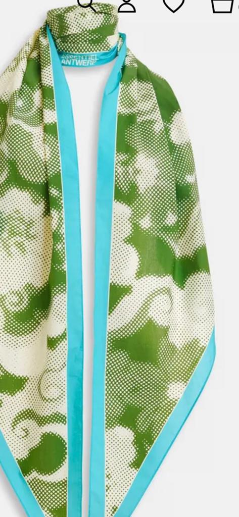 Essentiel Antwerp beige groene satijnen sjaal, Kleding | Dames, Mutsen, Sjaals en Handschoenen, Verzenden, Zo goed als nieuw, Sjaal