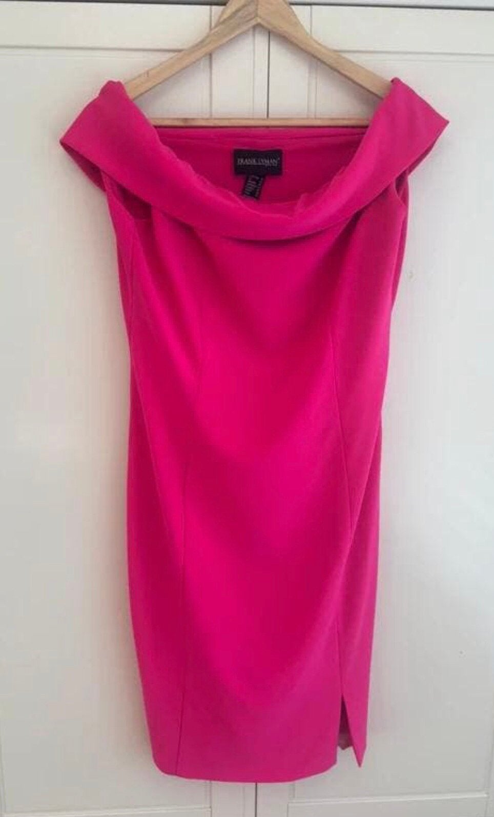 Frank Lyman elegante slanke jurk  off shoulder roze  42, Verzenden, Maat 42/44 (L), Zo goed als nieuw, Roze