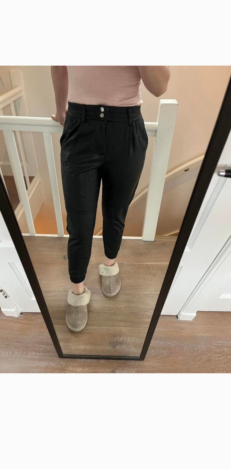 Zwarte leren broek Bershka maat S / 36, Kleding | Dames, Ophalen, Zwart, Zo goed als nieuw, Maat 36 (S)