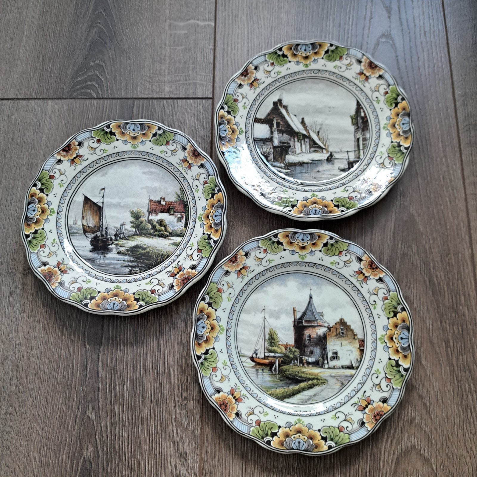 Delfts Polychrome Wandborden - Set van 3, Ophalen of Verzenden