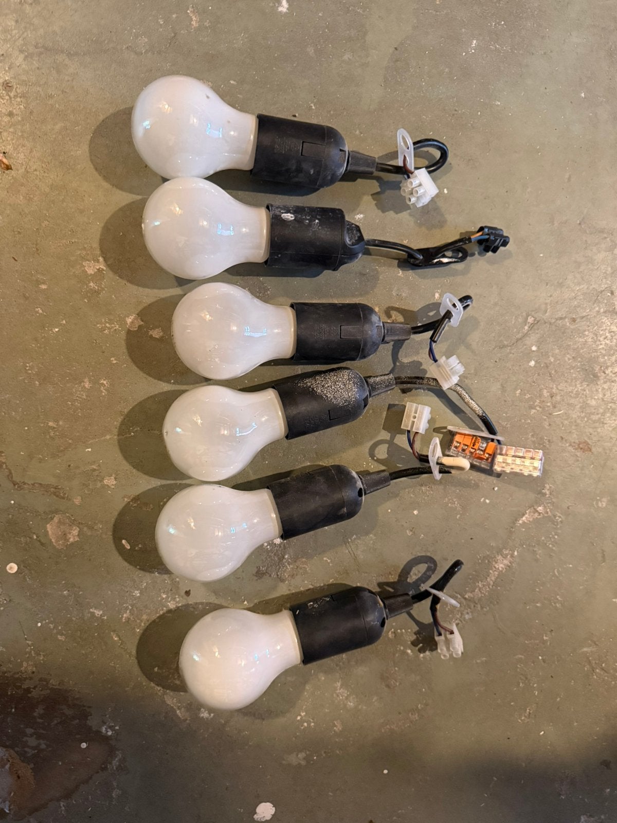 6 verhuisfittingen met lichtbron, Ophalen, Gebruikt