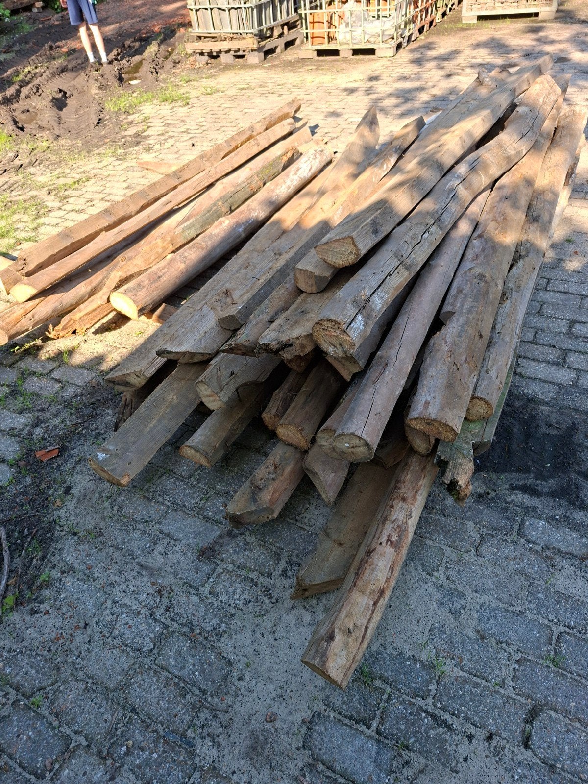 110m dennensporen, diverse lengtes tot 3,70 mtr, Ophalen, Gebruikt