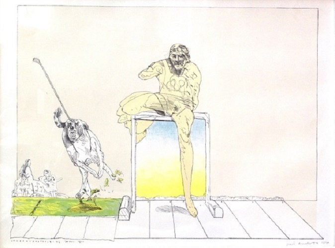 Pat Andrea - "Zomeravondtraining", Gesigneerd, Verzenden, Lithografie