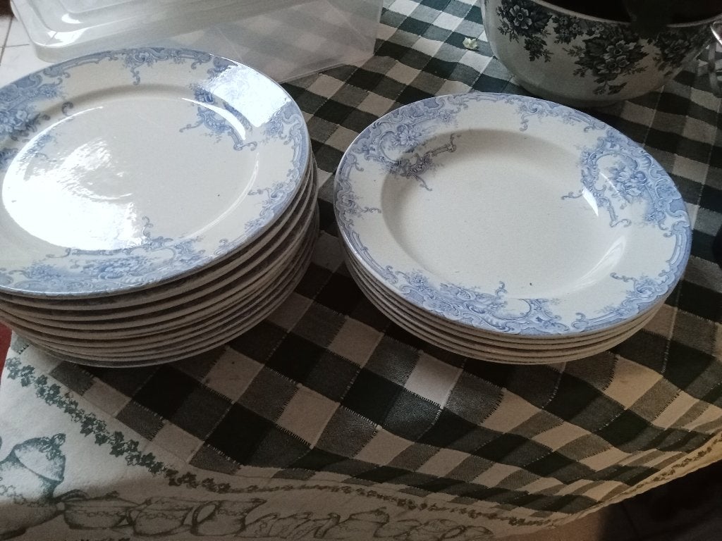prachtige gave borden BFK Boch serie DAUPHIN licht blauw, Ophalen of Verzenden