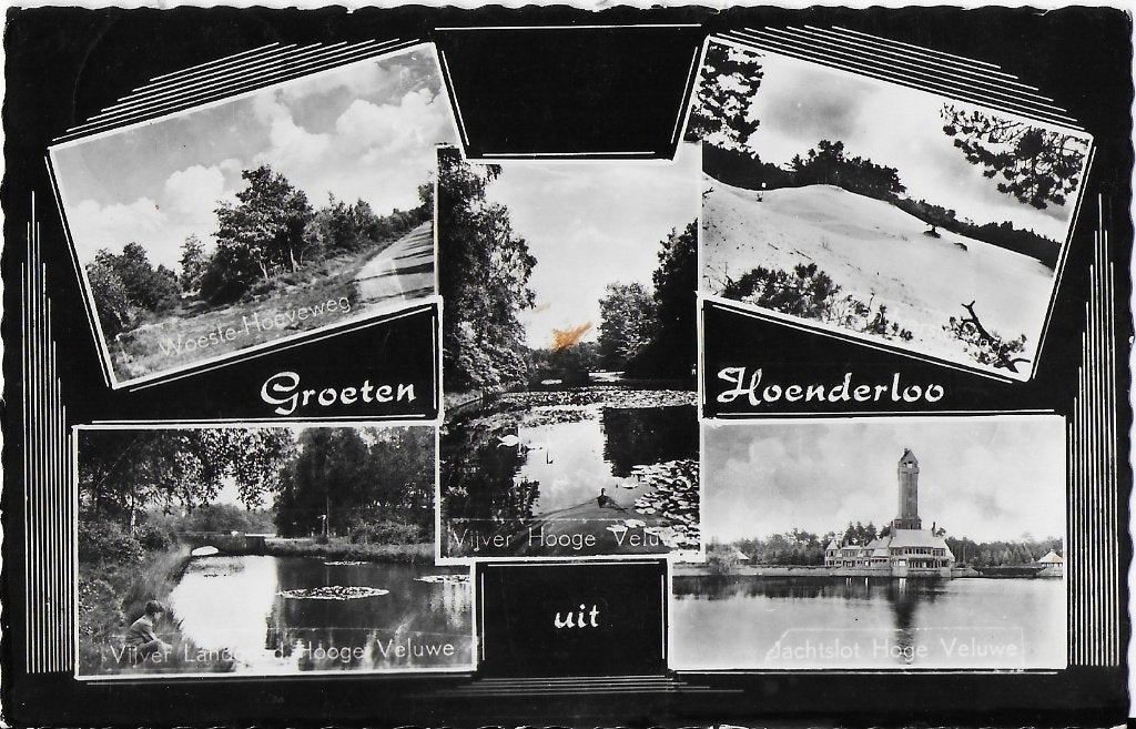P36 oude gelopen ansichtkaart groeten uit Hoenderloo, Ophalen of Verzenden, 1960 tot 1980, Gelopen