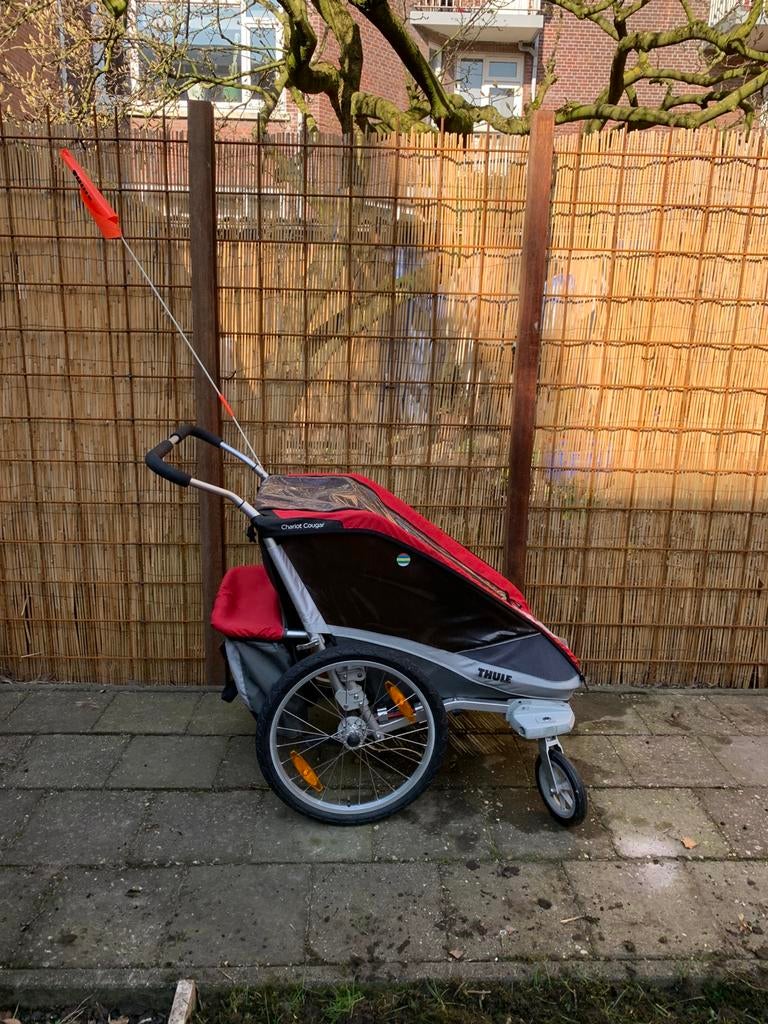 Thule Chariot Cougar (2p), Fietsen en Brommers, Fietsaccessoires | Aanhangers en Karren, Ophalen, Zo goed als nieuw, Kinderkar