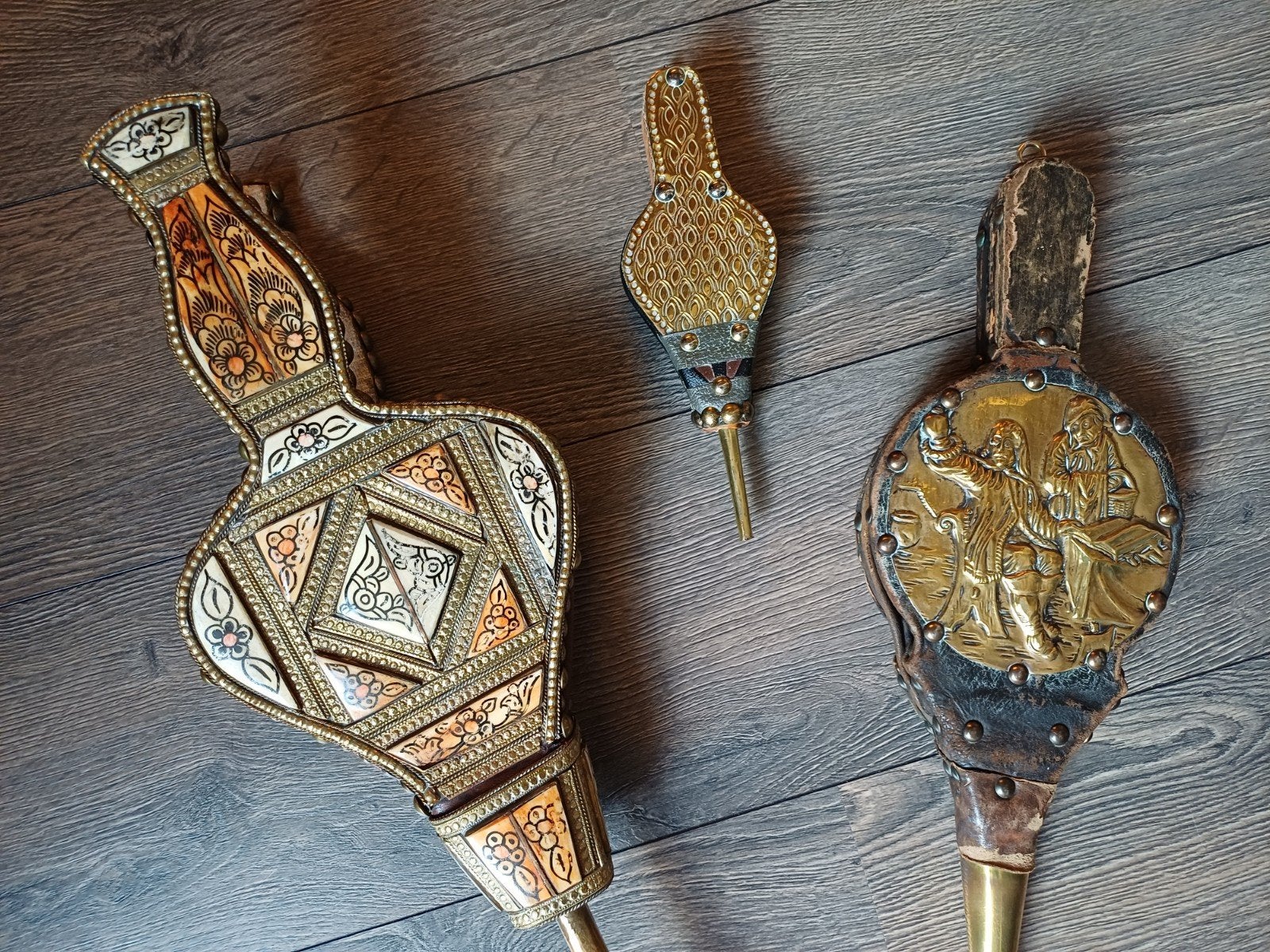 Blaasbalg antiek 3 stuks, Antiek en Kunst, Ophalen of Verzenden