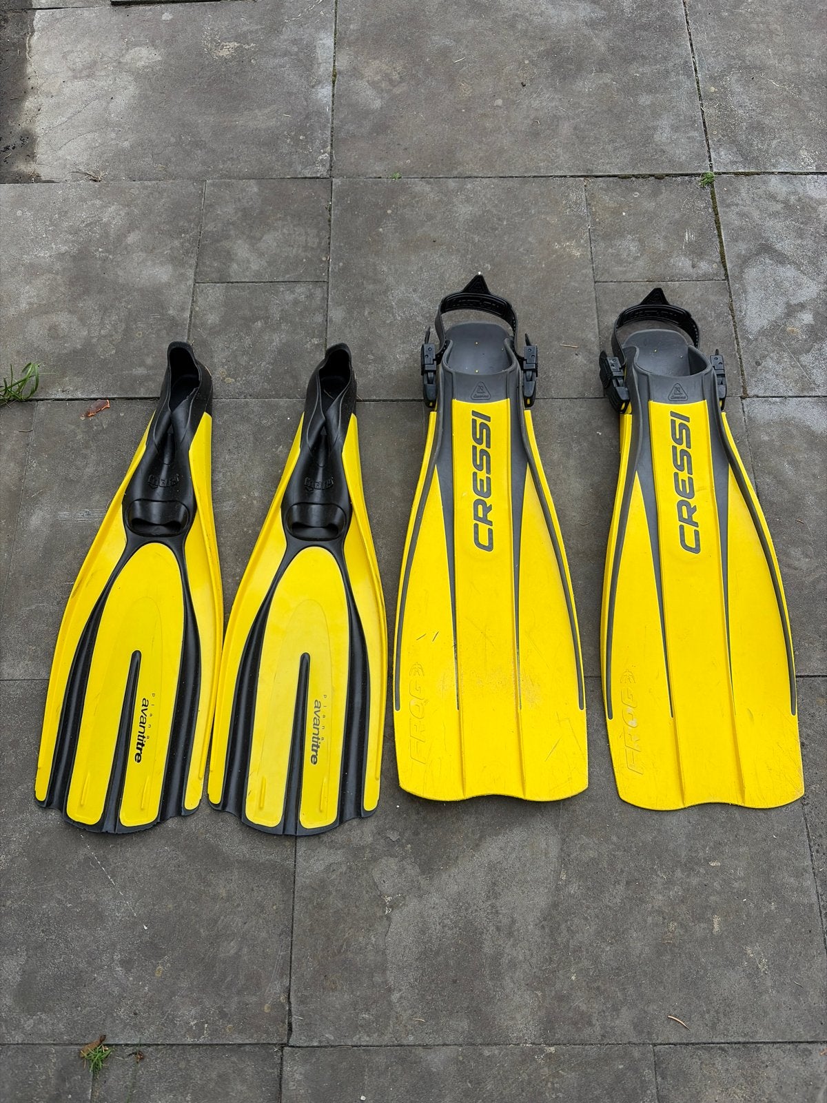 Duikvliezen - Mares en Cressi (2 sets), Watersport en Boten, Ophalen, Gebruikt, Zwem- of Duikvliezen