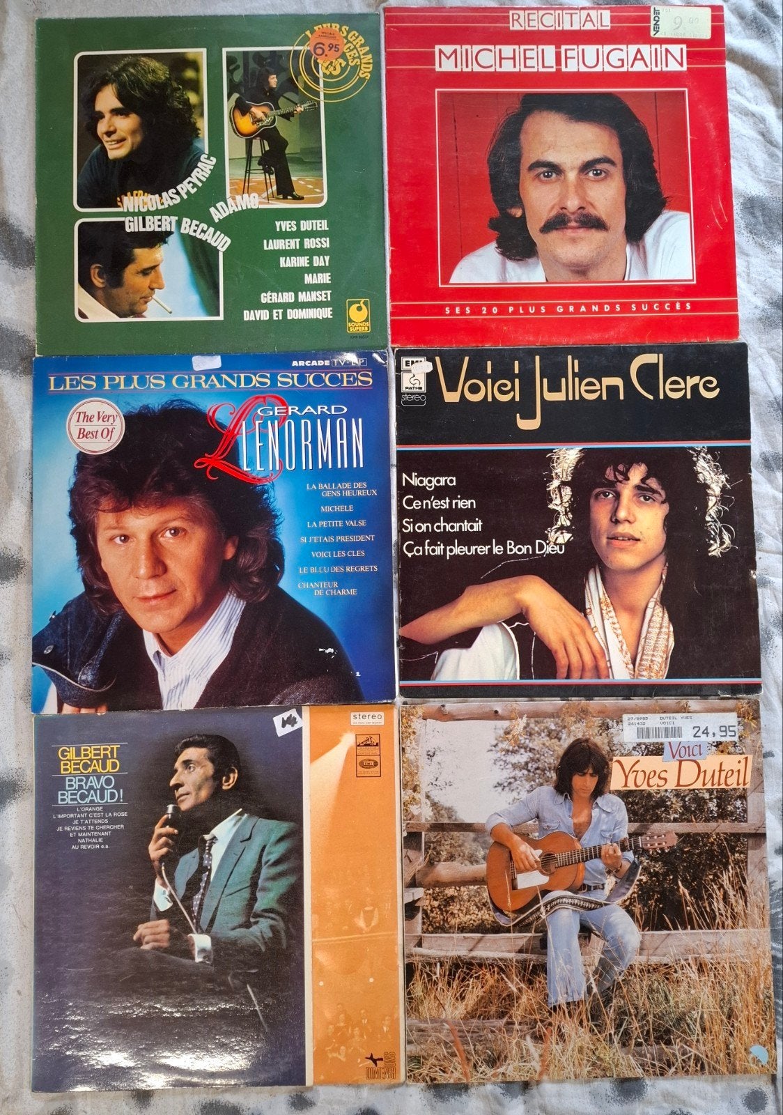 6x Franse Chanson LP's - Julien Clerc, Yves Dutei, Gebruikt, Ophalen of Verzenden, Album, Chanson