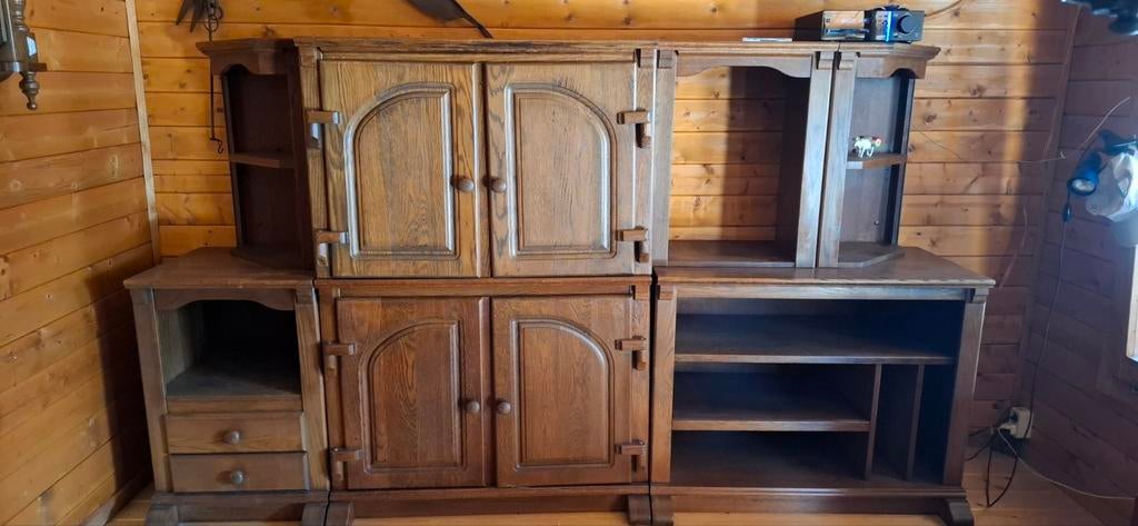 Kast / wandmeubel donker eiken, Huis en Inrichting, Ophalen, Zo goed als nieuw, 25 tot 50 cm, Minder dan 150 cm
