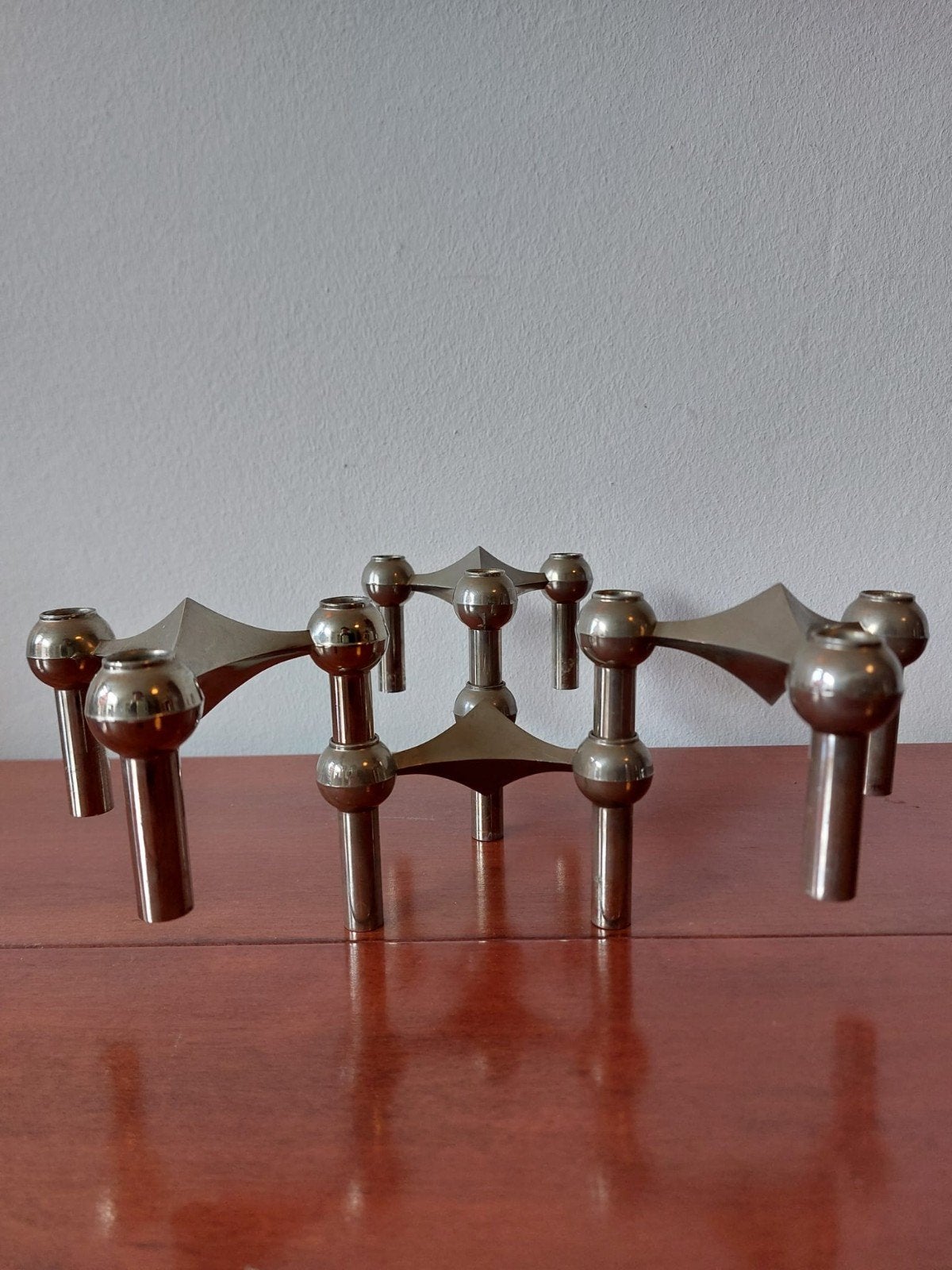 Vintage Nagel Stoff kandelaar, modulair, chroom, Ophalen of Verzenden, Huis en Inrichting
