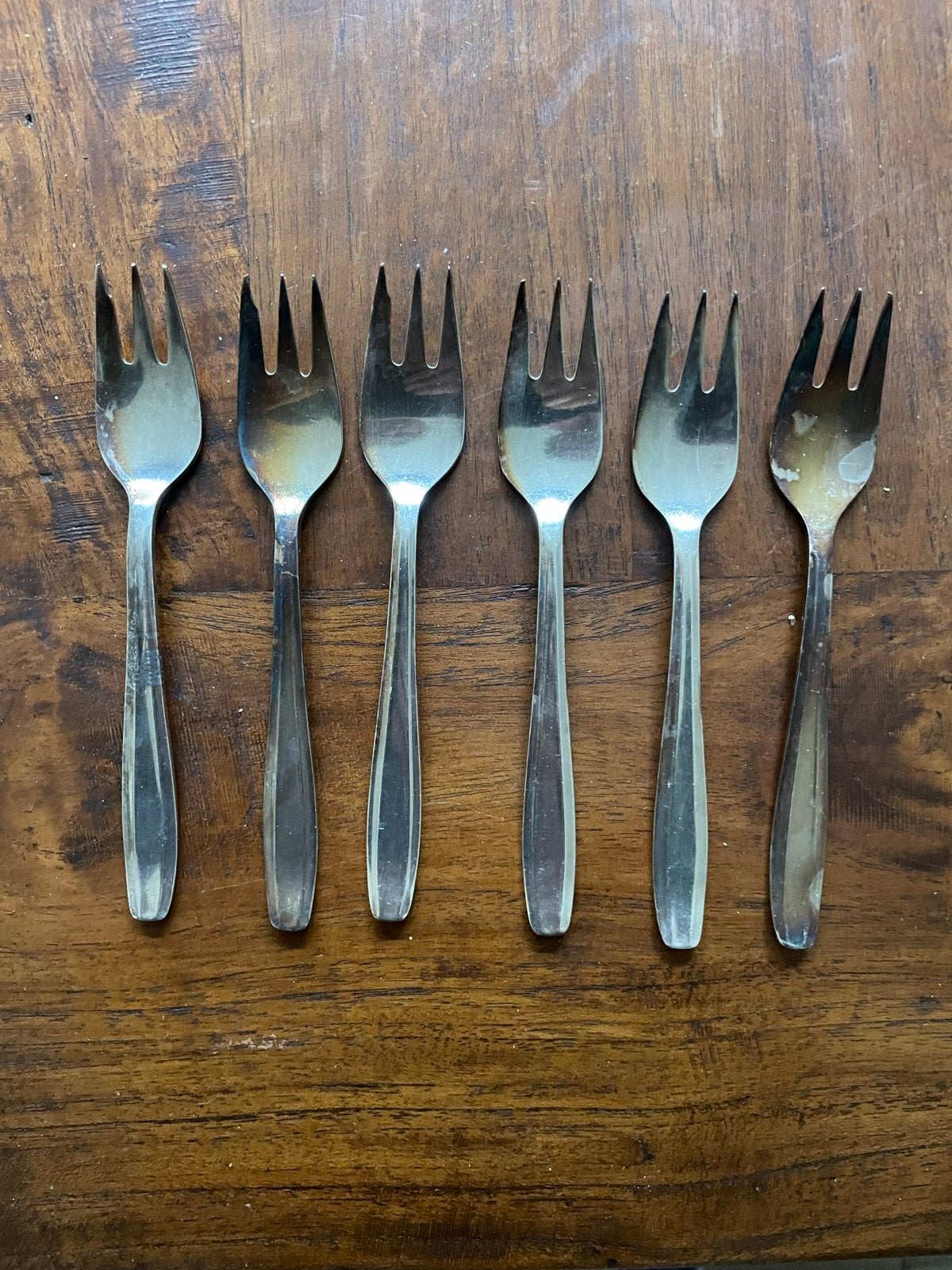 Set van 6 vintage zilveren gebaksvorkjes Gero 90, Antiek en Kunst, Ophalen of Verzenden