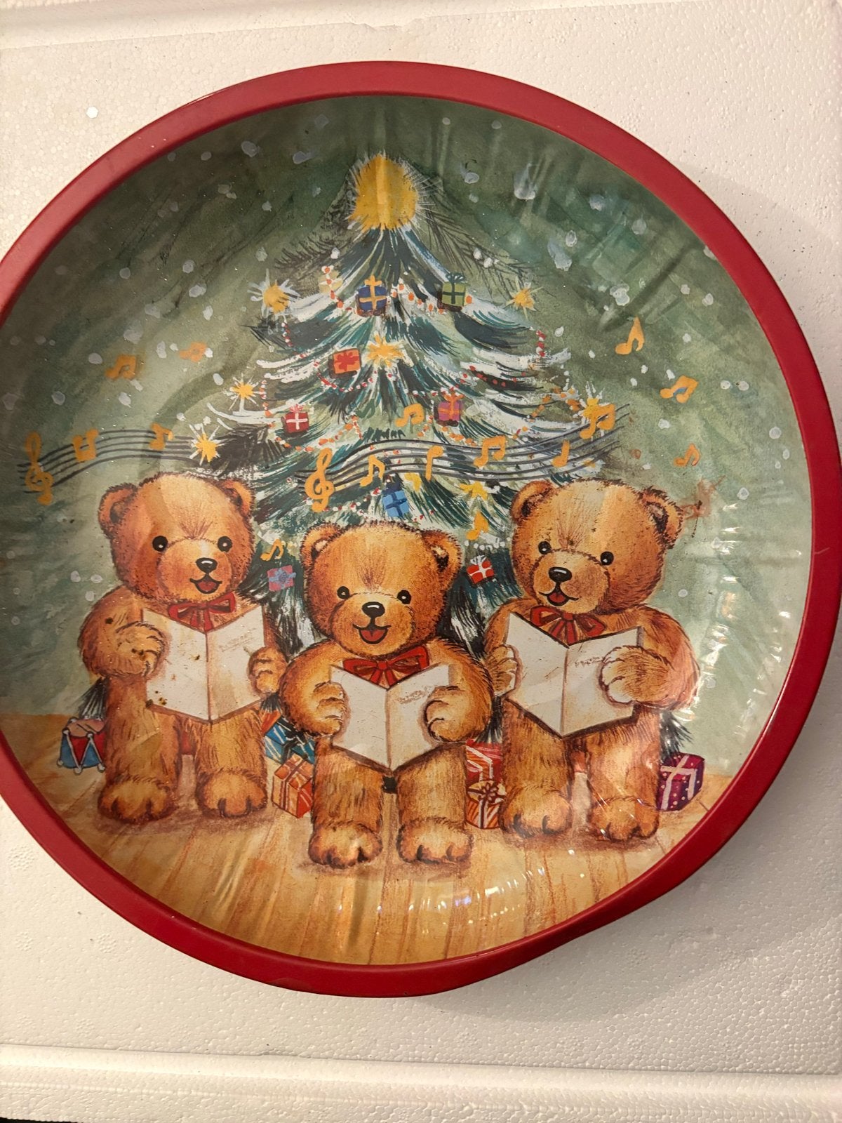 Decobord Kerst met zingende beertjes - Gebruikt, Vintage, Gebruikt, Meerkleurig, Ophalen of Verzenden