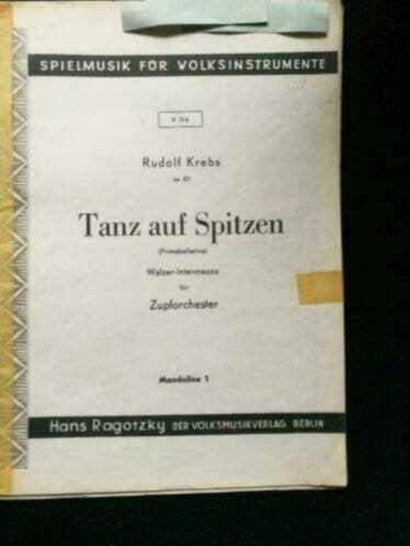 Rudolf Krebs - Tanz auf Spitzen, Muziek en Instrumenten, Bladmuziek, Gebruikt, Banjo of Mandoline, Ophalen of Verzenden, Artiest of Componist