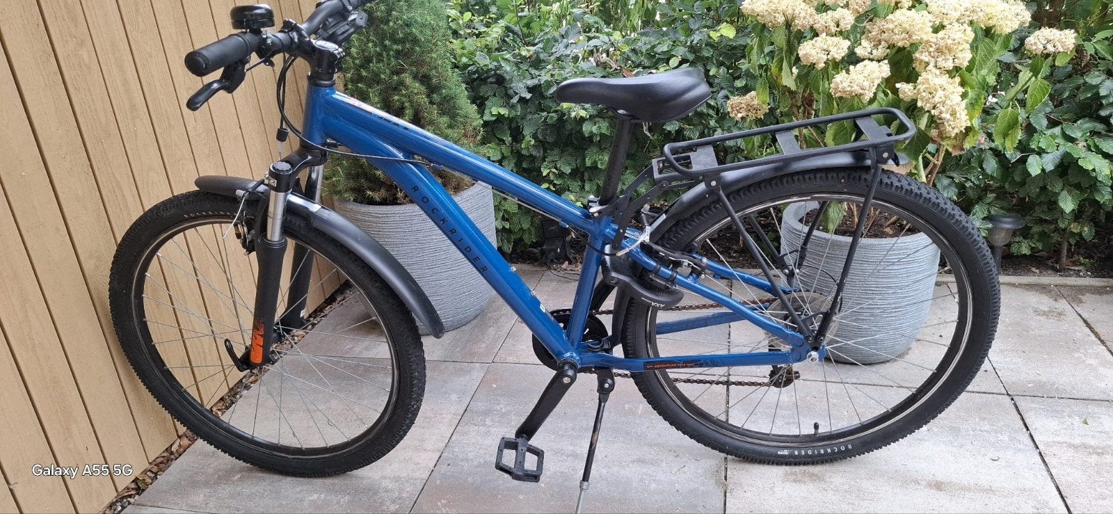 blauwe kinderfiets 7-12 jr, Ophalen, Zo goed als nieuw, 14 inch of minder