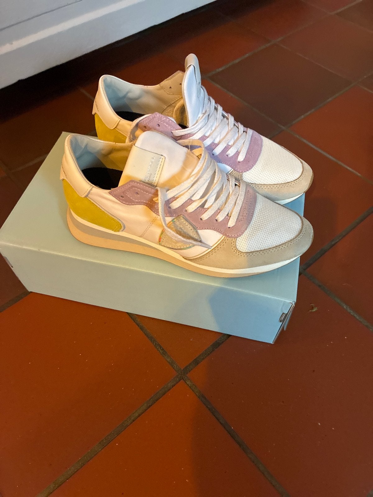 Philippe Model Mondial Pop Blanc Violet Sneakers Maat 38, Kleding | Dames, Ophalen of Verzenden, Nieuw, Overige kleuren, Sneakers of Gympen