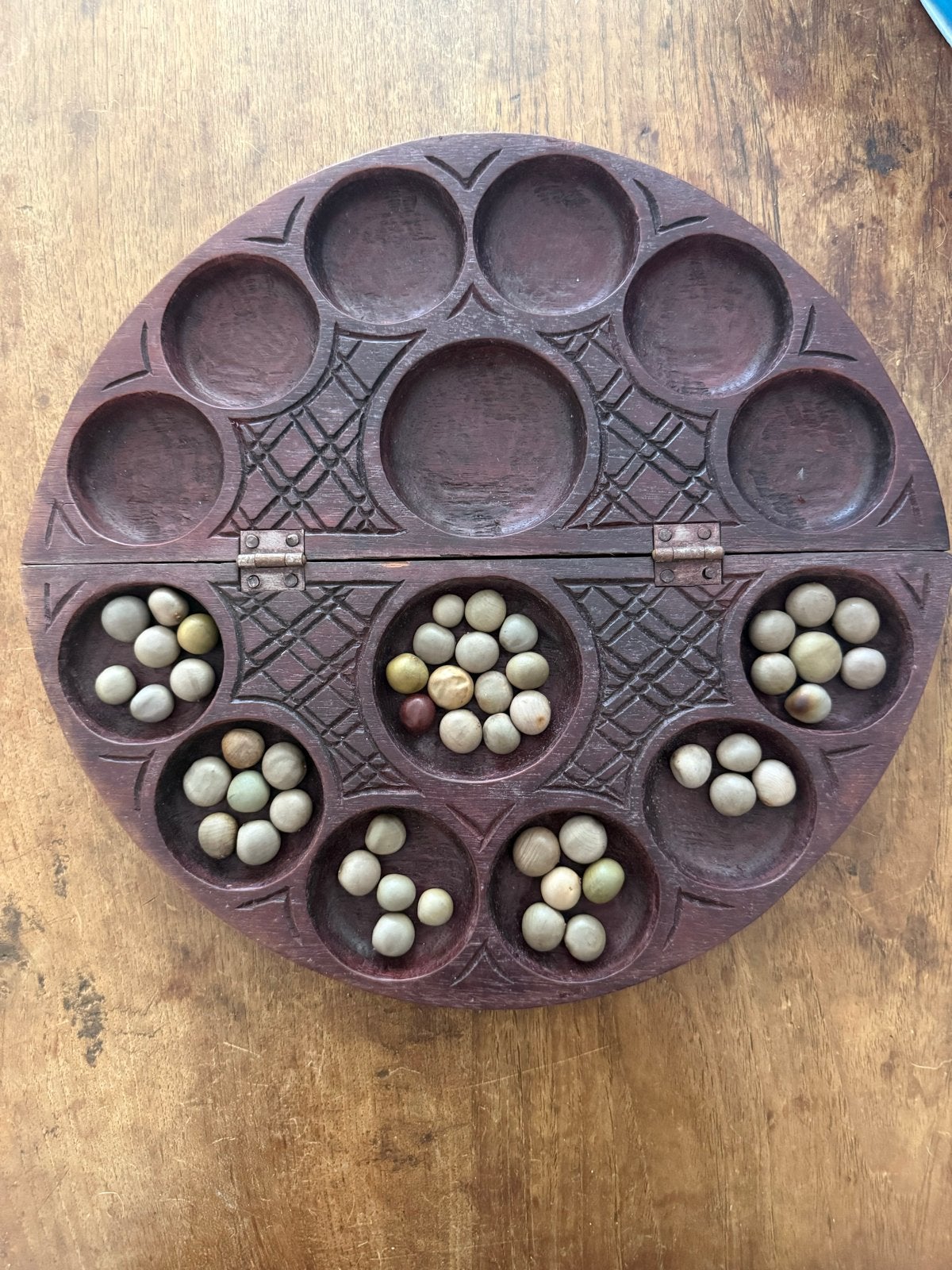 Traditioneel Handgemaakt Houten Mancala Oware Bordspel, Antiek en Kunst, Antiek | Speelgoed, Ophalen of Verzenden
