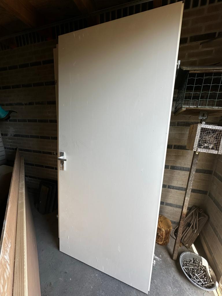 5 Nemef opdek binnendeuren 211,5x93cm met deurbeslag, Doe-het-zelf en Verbouw, Ophalen, Gebruikt, 80 tot 100 cm, Binnendeur