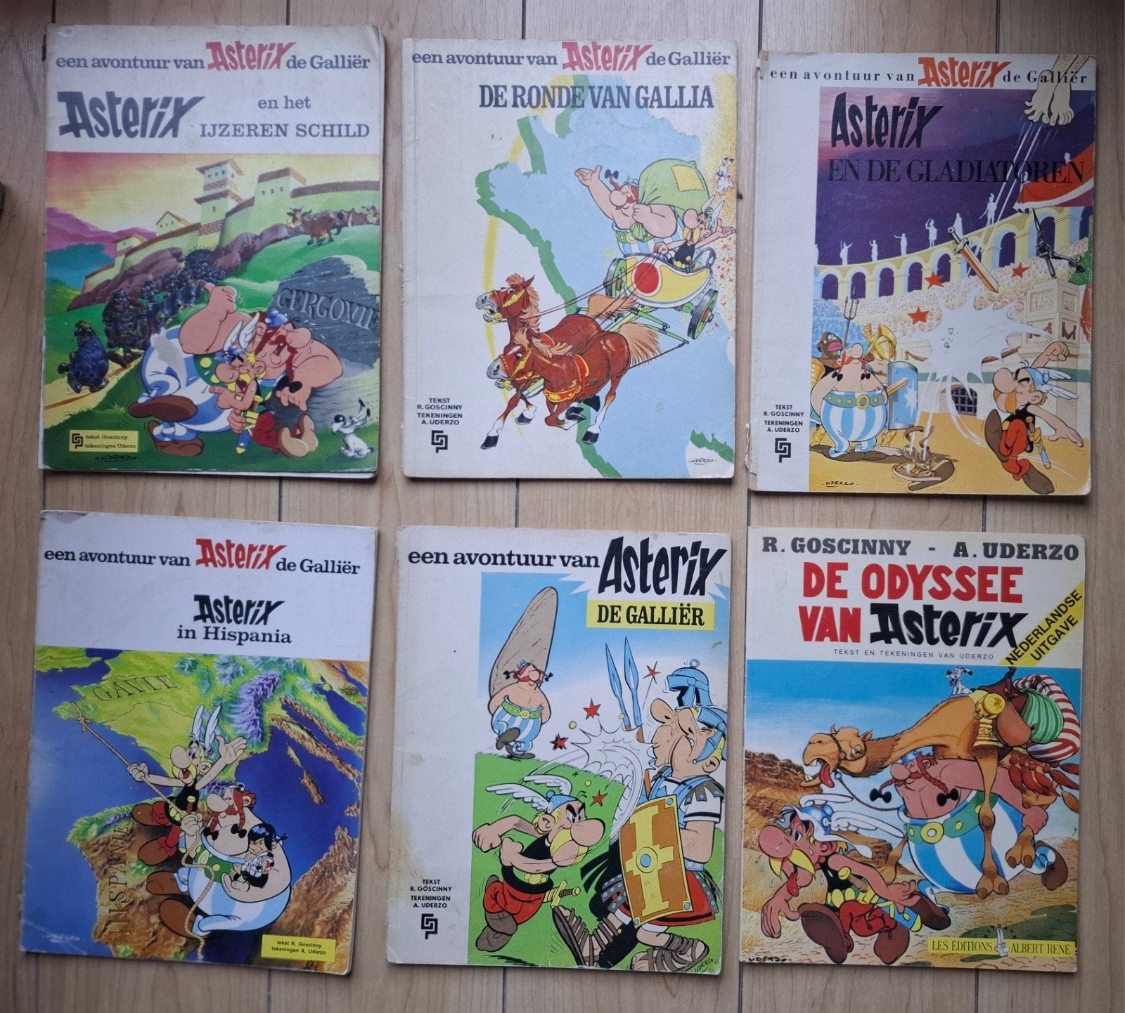 Asterix en Obelix. stripboeken uit de 60e jaren. 6x . € 15,-, Gelezen, R. Goscinny en A. Uderzo, Ophalen of Verzenden, Meerdere stripboeken