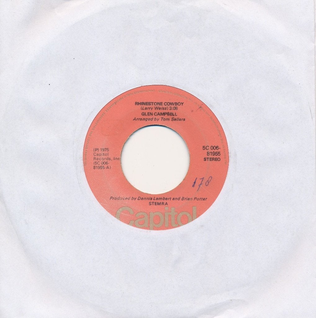183 Glen Campbell - Rhinestone cowboy (1975), Ophalen of Verzenden, Gebruikt, 7 inch, Pop