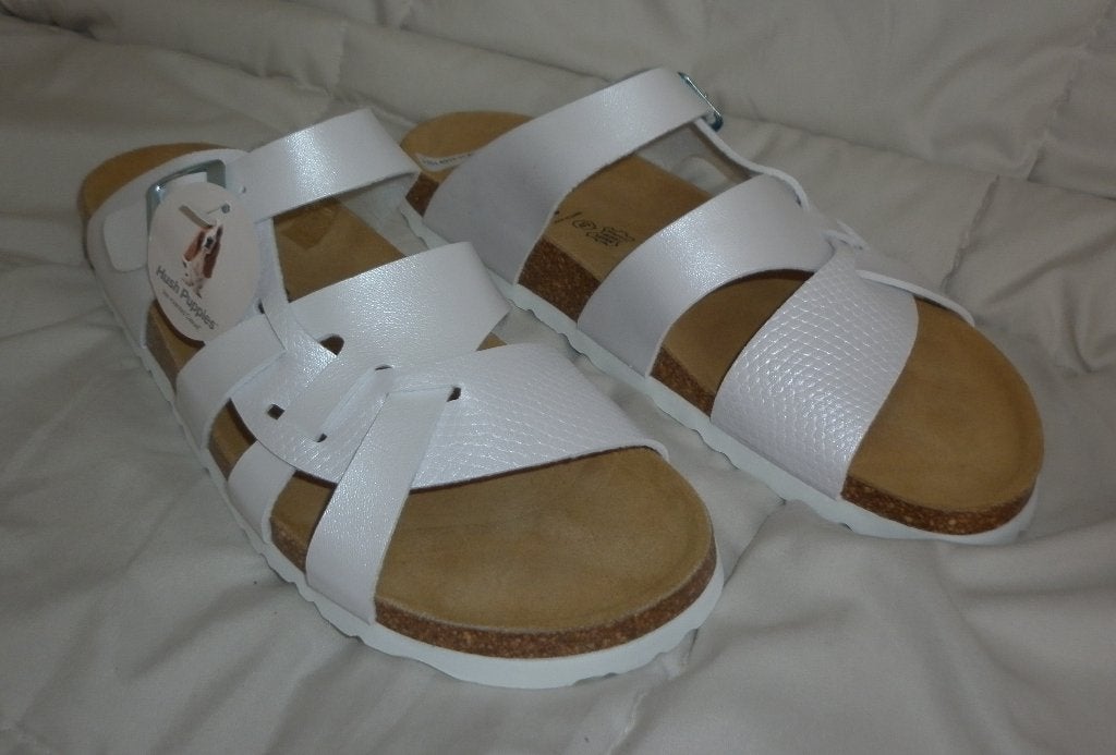 slippers  maat 40  merk :  hush puppies, Wit, Nieuw, Hush Puppies, Sandalen of Muiltjes