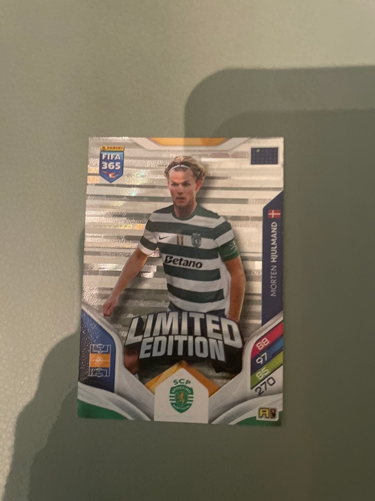 Morten Hjulmand Limited Edition Panini FIFA 365 Adrenalyn XL, Ophalen of Verzenden, Zo goed als nieuw, Buitenlandse clubs, Spelerskaart