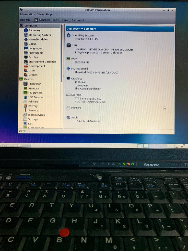 Lenovo laptop ThinkPad T400 met Linux, Ophalen, Gebruikt, 2 tot 3 Ghz, 14 inch