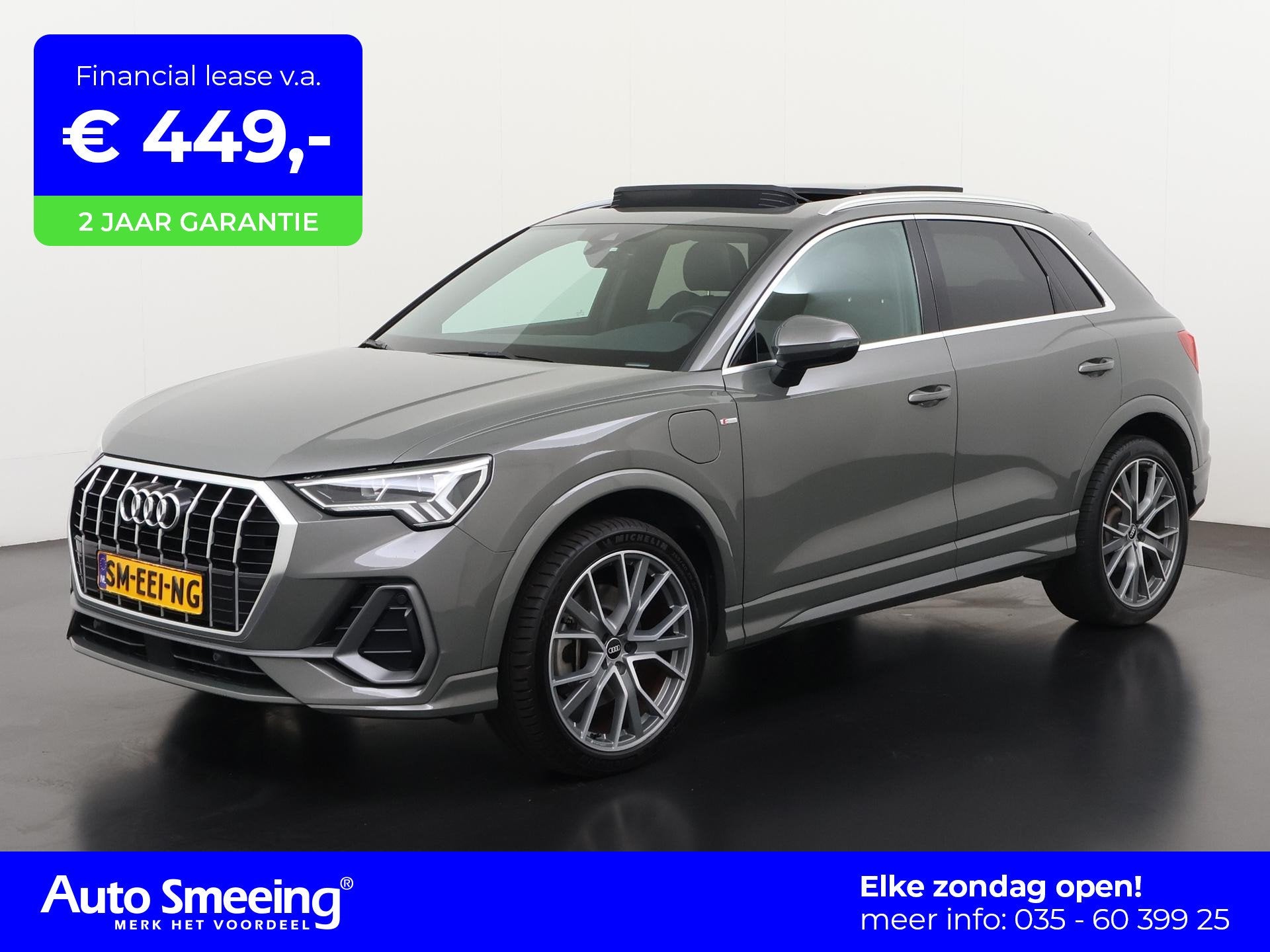 Audi Q3 45 TFSIe S-Line | Panoramadak | Leder | Camera | Zon, Auto's, Gebruikt, Hybride Elektrisch/Benzine, 13 kWh, SUV of Terreinwagen
