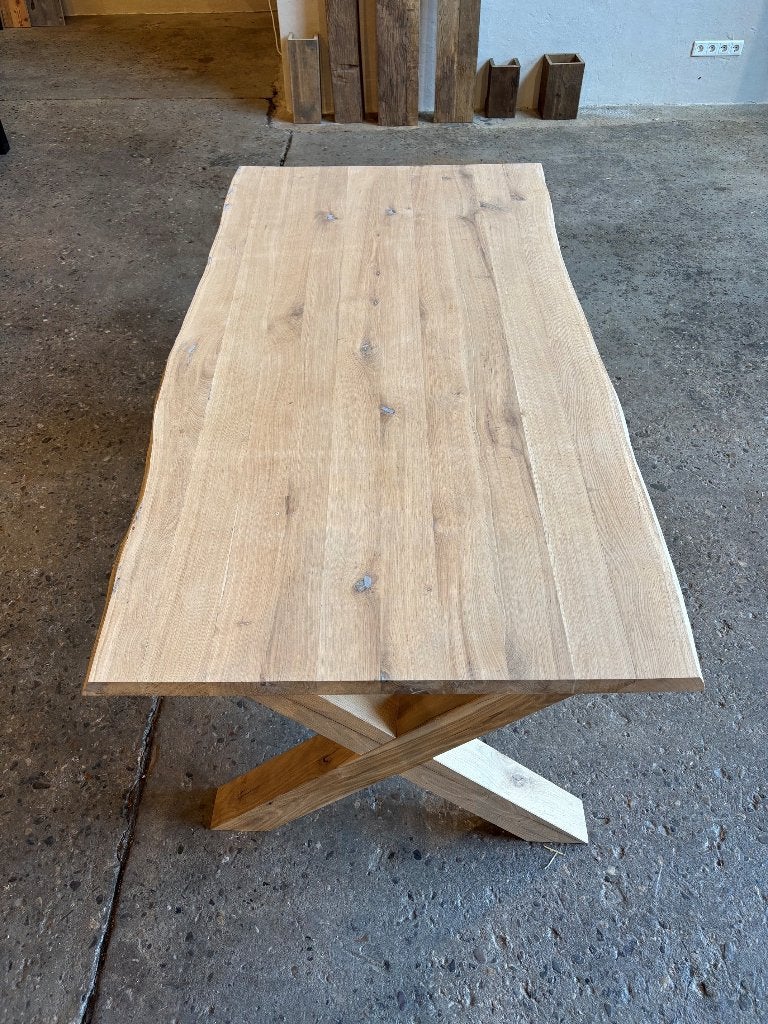 Te koop eiken boomstamtafels - OPRUIMING! - 4 cm dik!, Eikenhout, Rechthoekig, Nieuw, 200 cm of meer