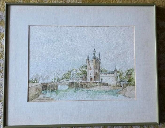 Aquarel van Annie van Wingerden-Monen - Kasteel, Antiek en Kunst, Ophalen