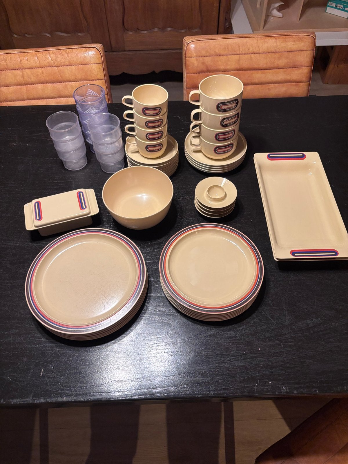 Retro Mepal Servies Set - Compleet voor 6 personen, Kunststof, Gebruikt, Mepal, Vintage