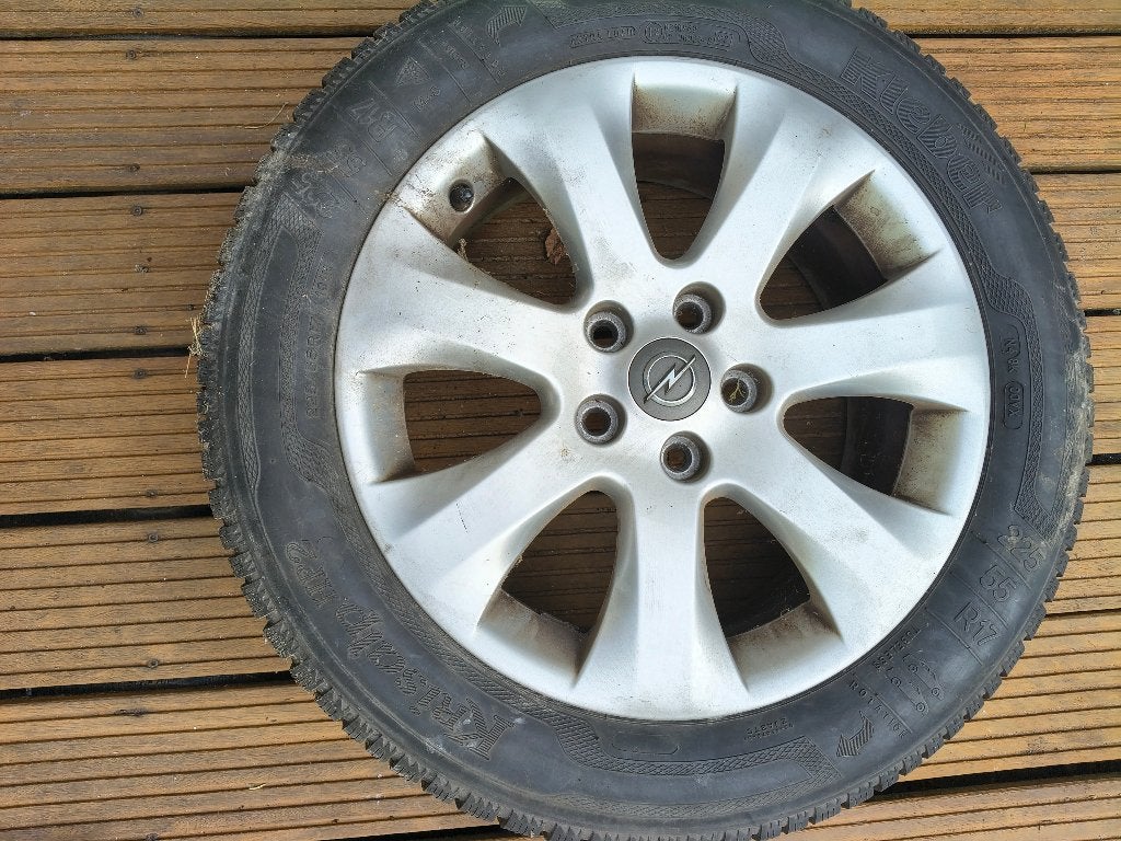 4 opel winterbanden op velg 5x105, Ophalen, Gebruikt, 255 mm, Banden en Velgen