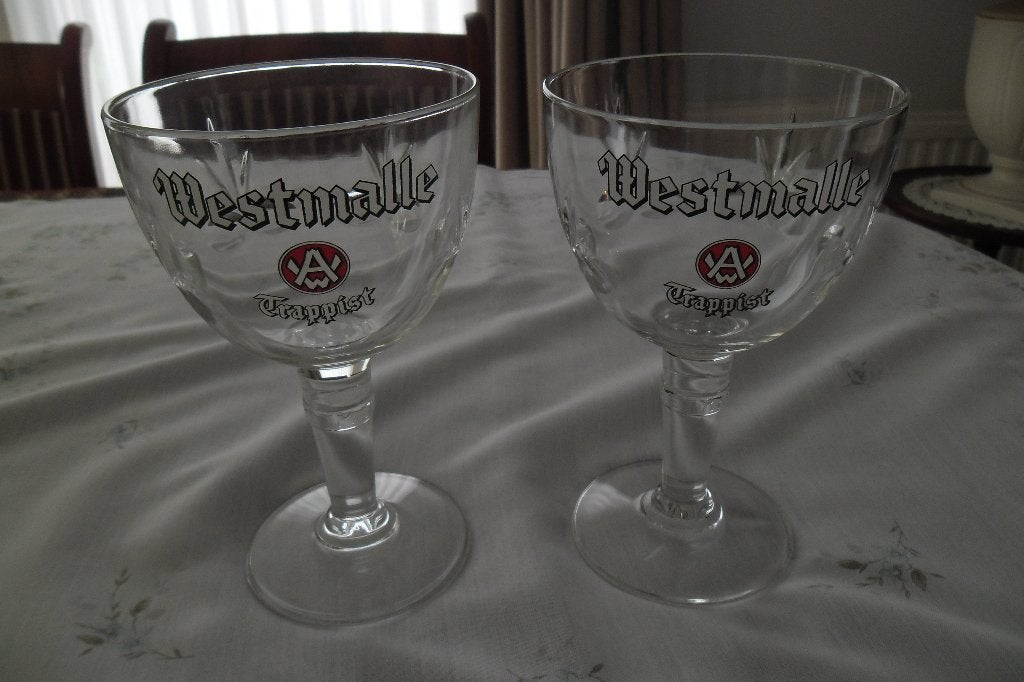 2 bierglazen Westmalle Trappist, Verzamelen, Ophalen of Verzenden, Nieuw, Glas of Glazen, Overige merken