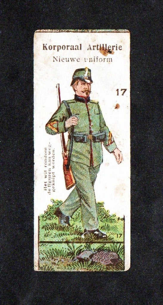 Albumplaatje Het Nederlandsche Leger Korporaal Artillerie., Ophalen of Verzenden, Gebruikt
