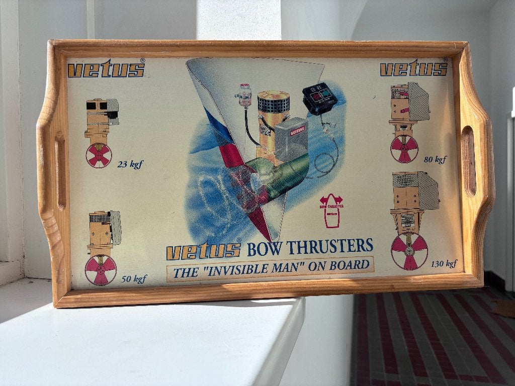 Vintage VETUS Marine Bow Thruster reclame dienblad 50x30 cm, Ophalen of Verzenden, Gebruikt, Motorboot, Gebruiksvoorwerp